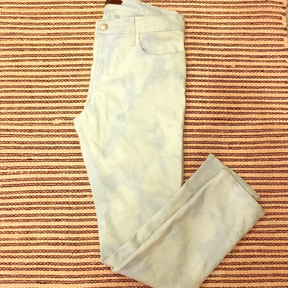 Joe's mid rise jeans with marbled blue wash